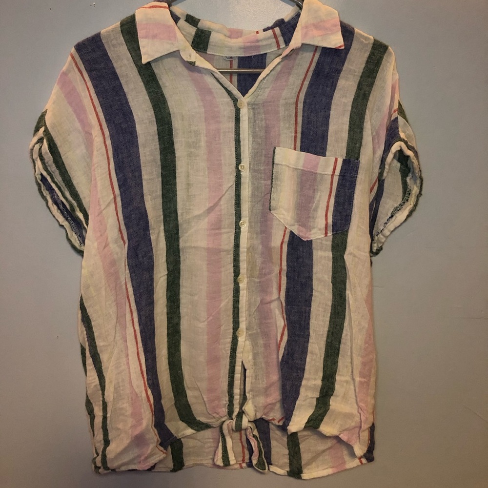 multi-color stripped t-shirt